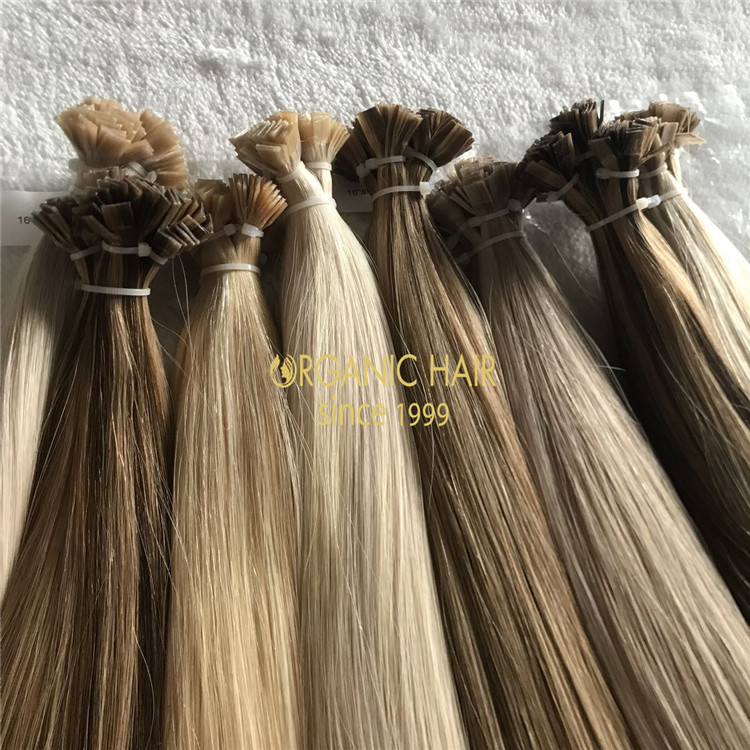 Customized best quality flat tip hair extensions according to client color ring A183
